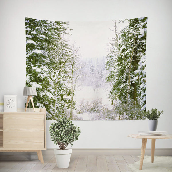 Colorado Snowy Forest Wall Tapestry Lost in Nature