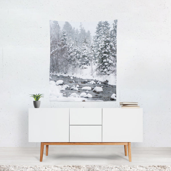 Colorado Snowy River, Christmas Wall Tapestry Lost In Nature