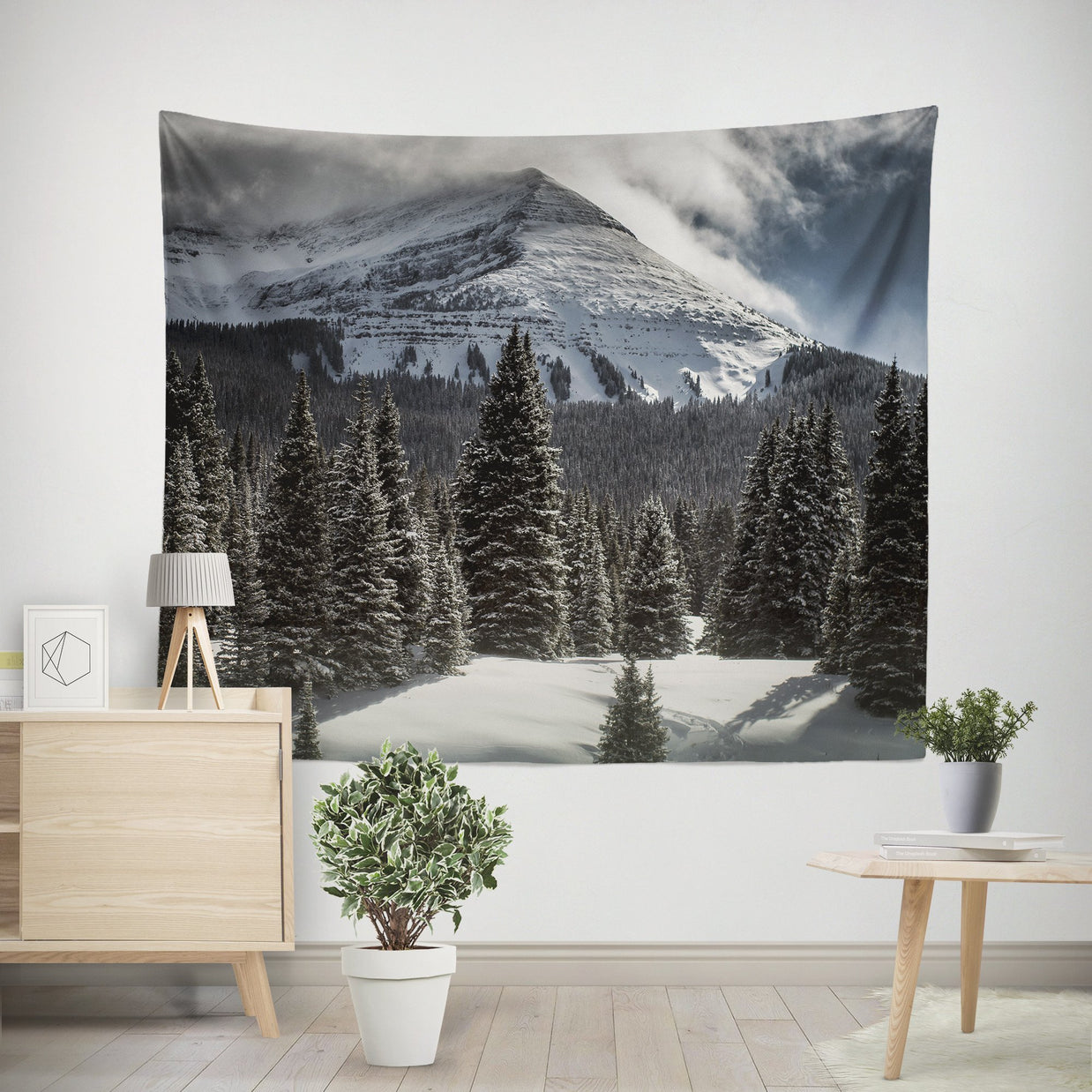 Colorado Summit at Christmas Wall Tapestry