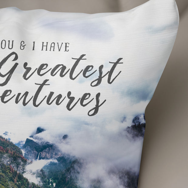You and I Have the Greatest Adventures Throw Pillow Cover -