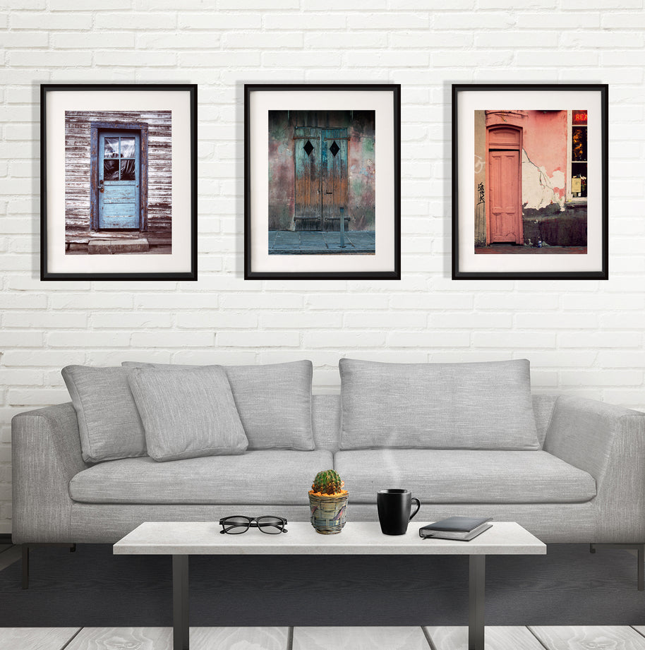 Rustic Doors Wall Art Set Collection of 3 Prints -