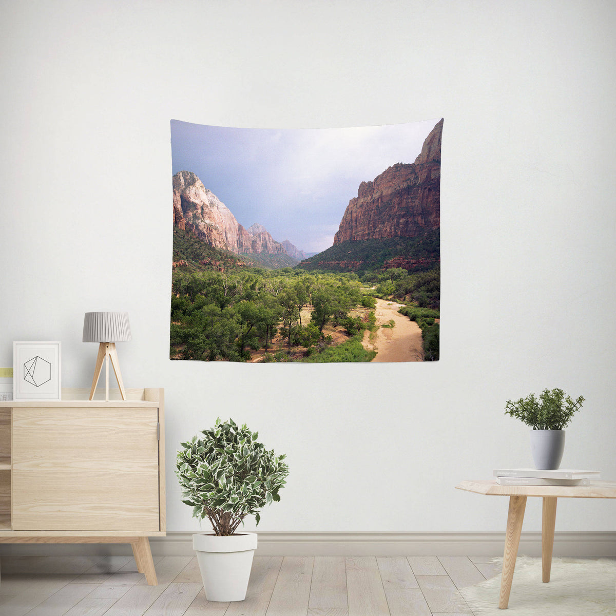 Scenic Zion Valley Microfiber Wall Tapestry Wanderlust Decor