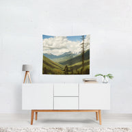 British Columbia Overlook Mountains Microfiber Wall Tapestry