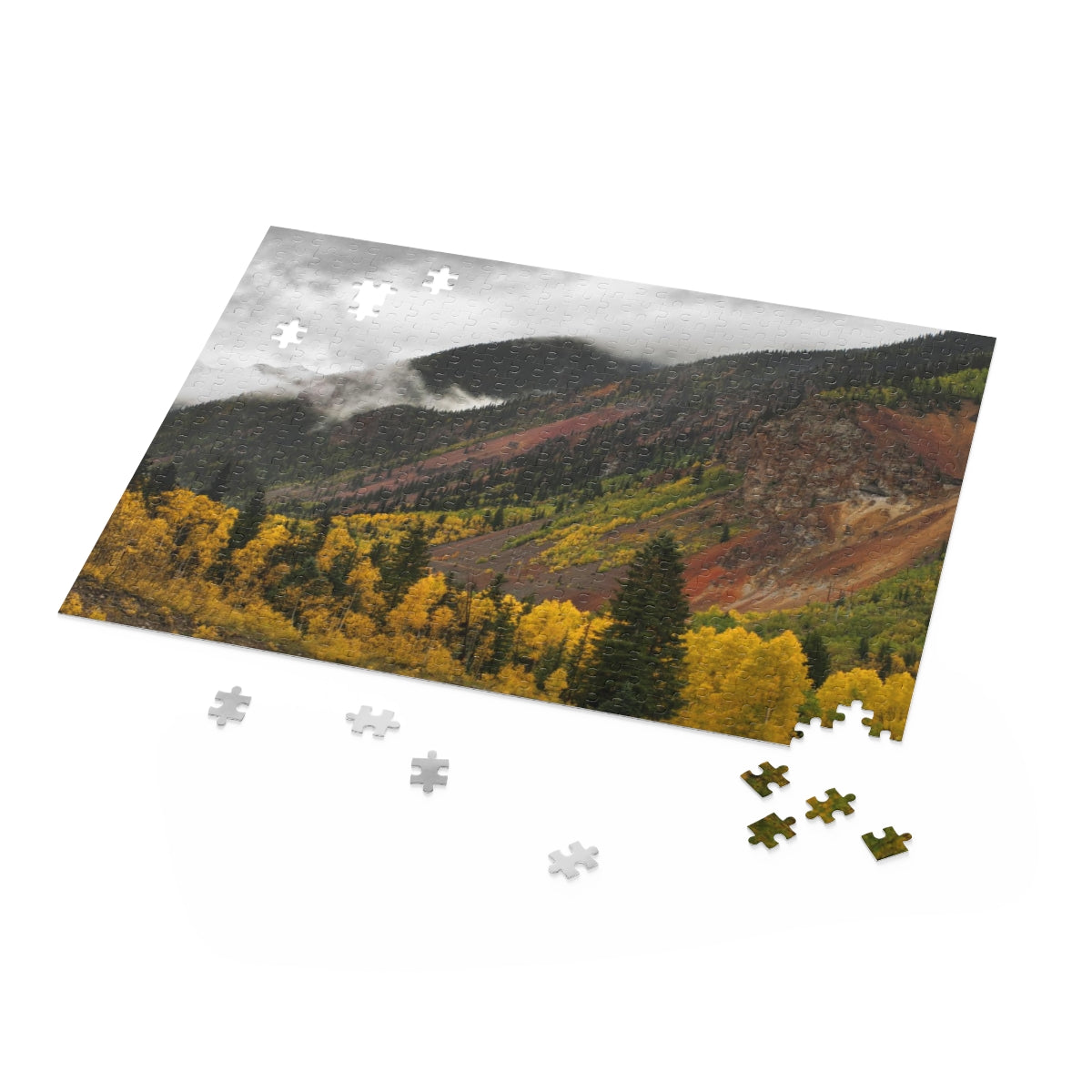 Autumn Mountainside Scene Jigsaw Puzzle - 252 or 500 Piece