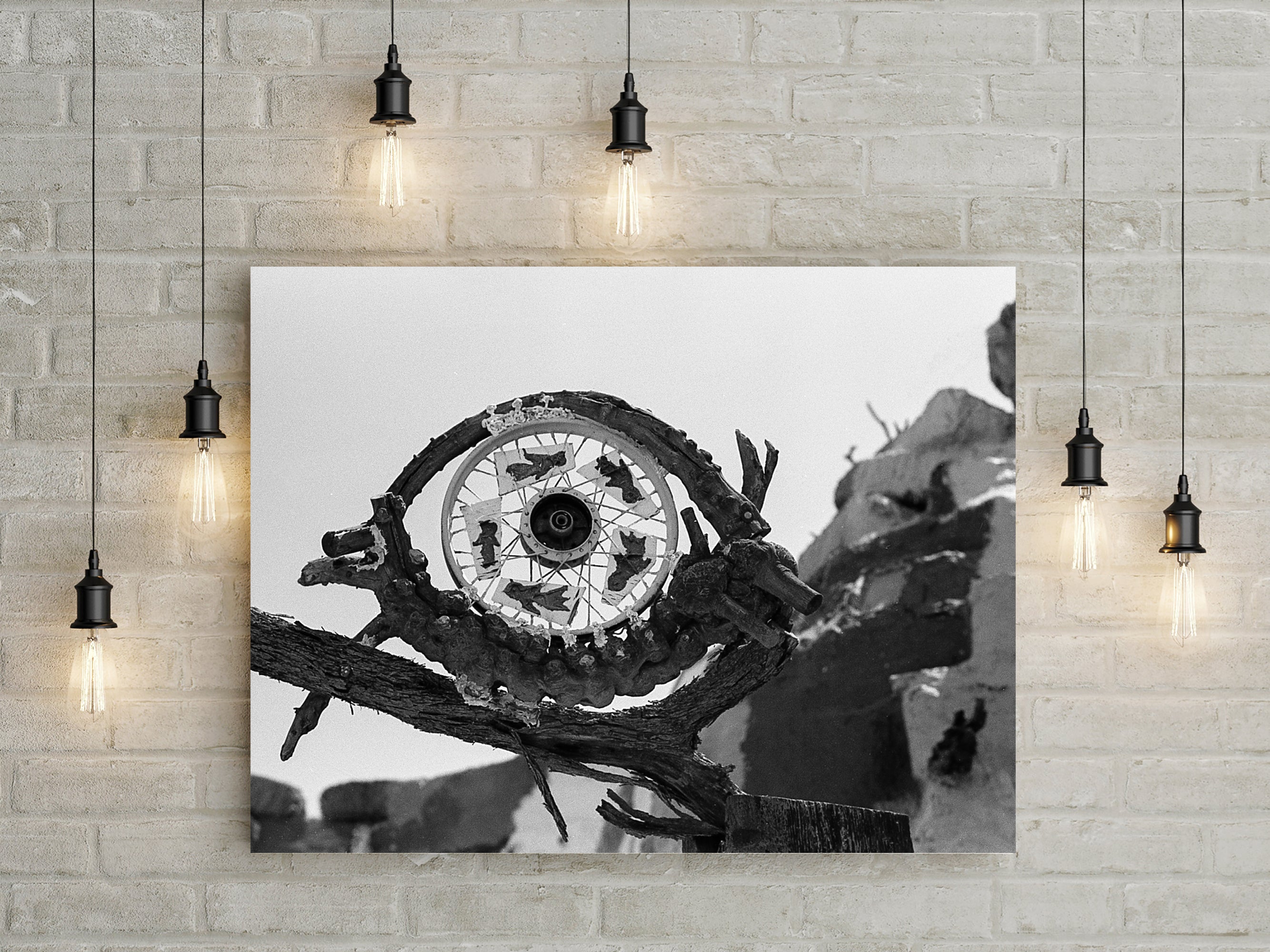 Evil Eye Recycled Scrap Metal Sculpture Art Print -