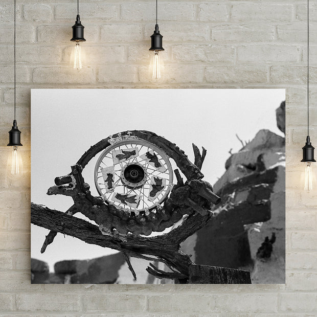 Evil Eye Recycled Scrap Metal Sculpture Art Print -