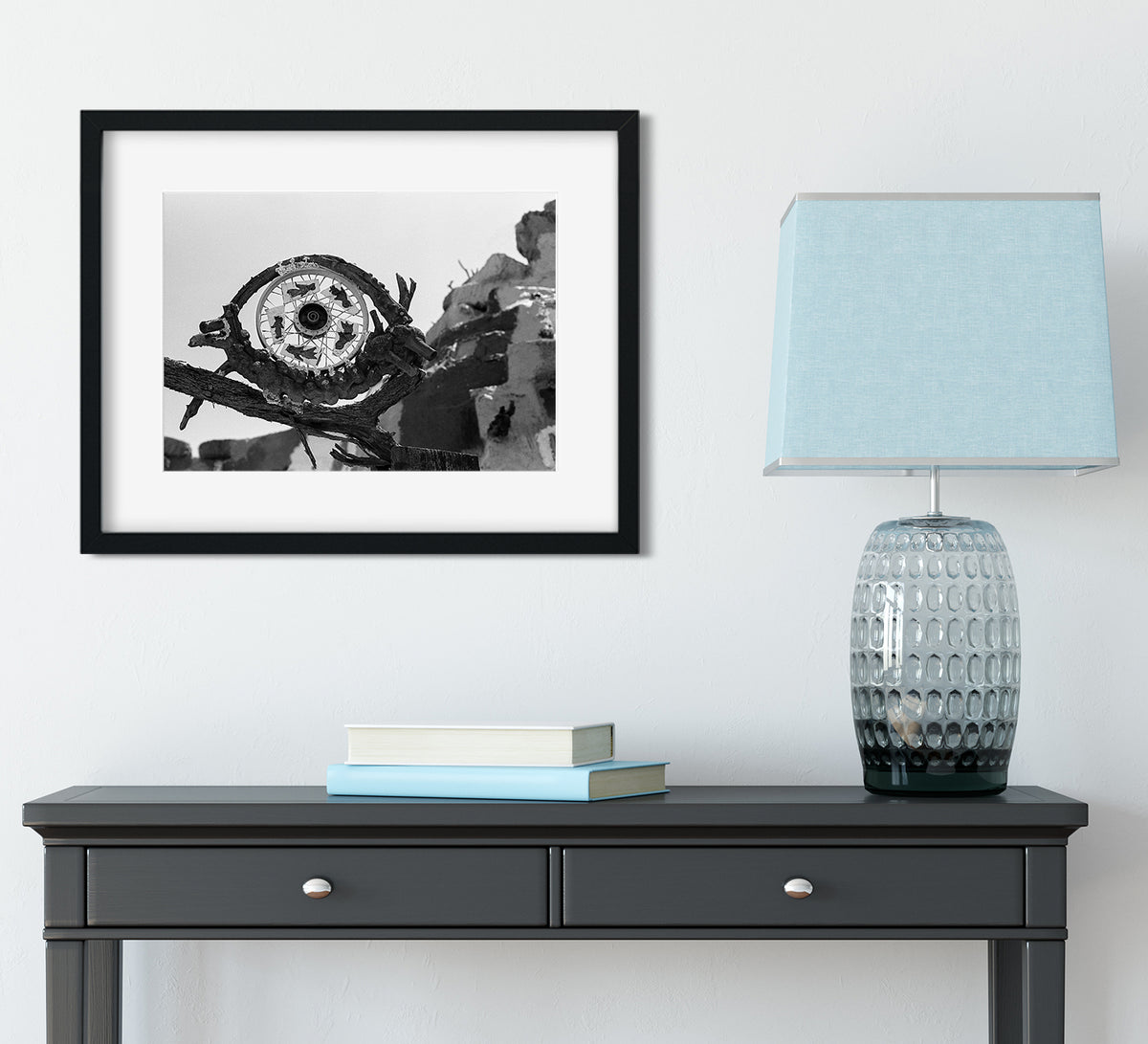 Evil Eye Recycled Scrap Metal Sculpture Art Print -