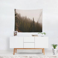 Elevation Drop, Foggy Forest Wall Tapestry