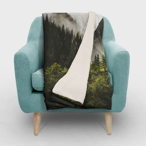 Mountain Range Sherpa Fleece Blanket - Home Decor