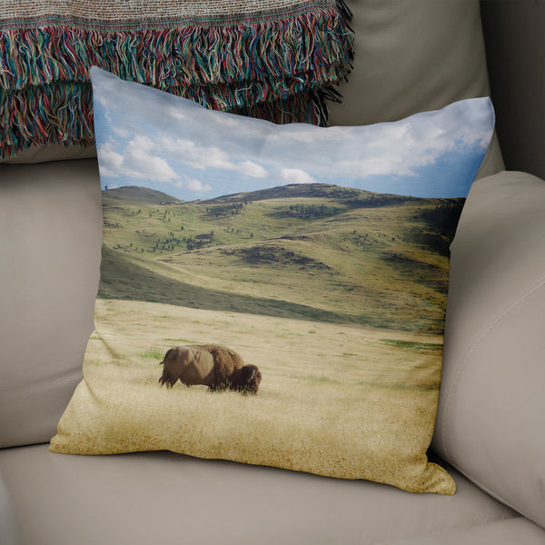 Bison Throw Pillow Cover Home On the Range Montana Decor -