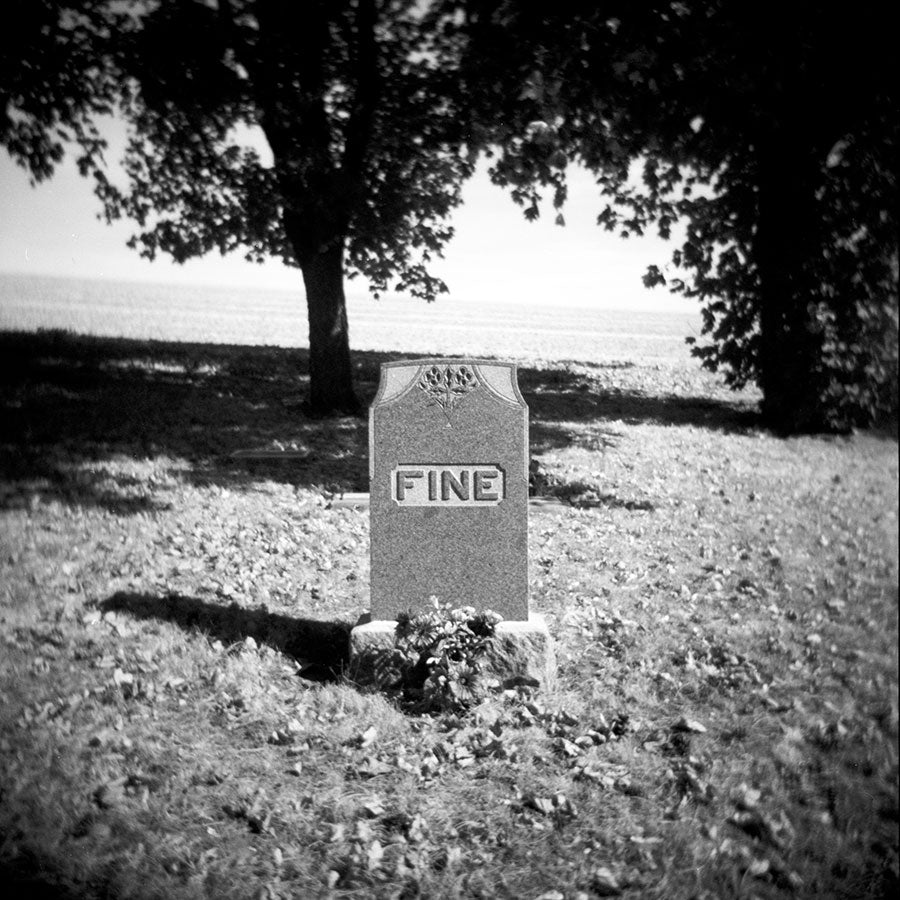 Headstone, Black and White Photo Print