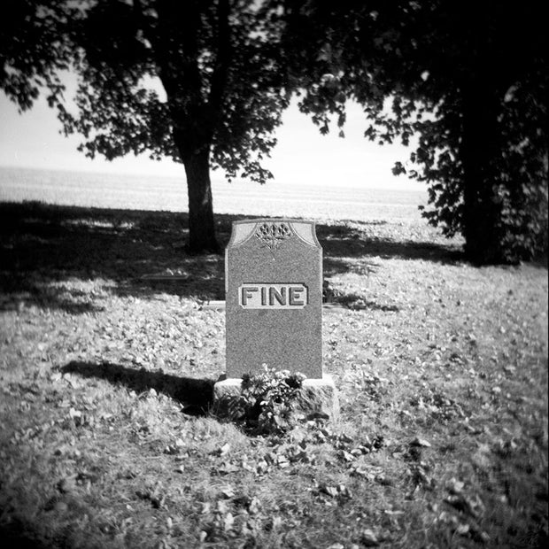Headstone, Black and White Photo Print