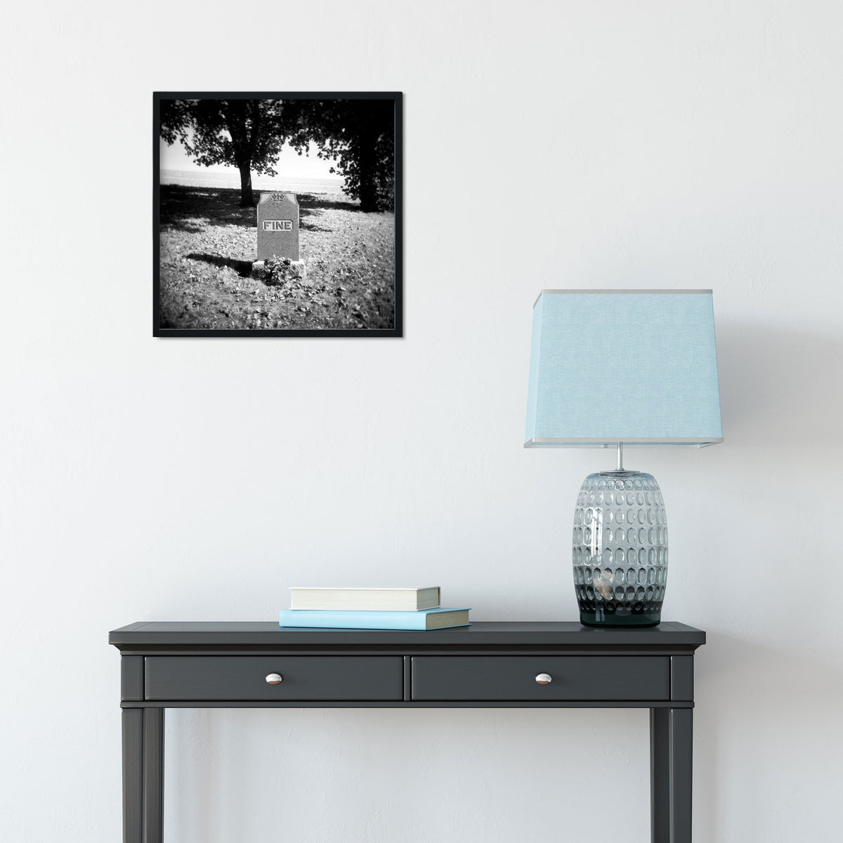 Headstone, Black and White Photo Print