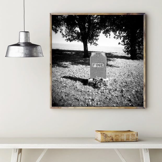 Headstone, Black and White Photo Print