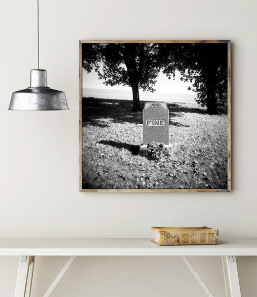 Headstone, Black and White Photo Print