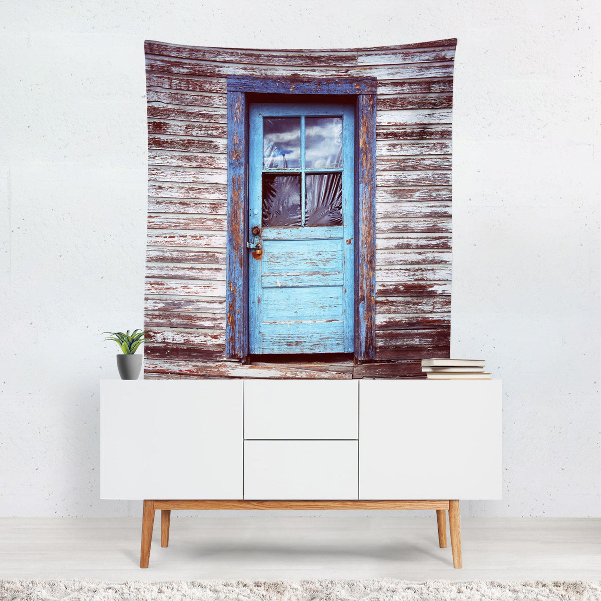 Fishing Village Scene, England Wall Tapestry Lost in Nature