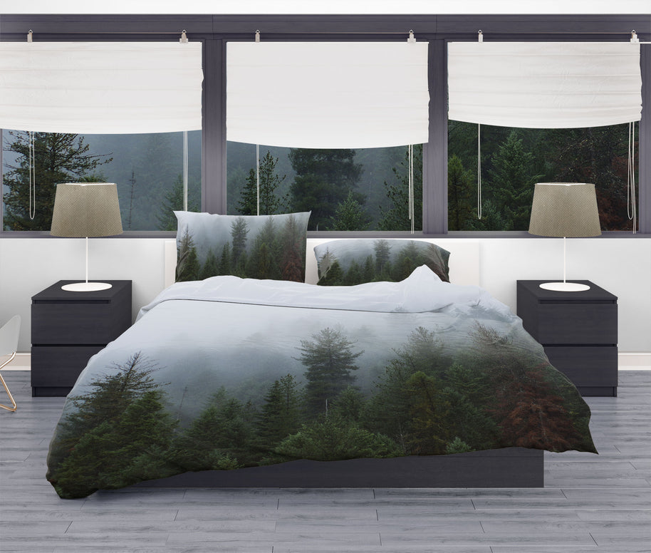 Moody Foggy Forest Duvet Cover Set