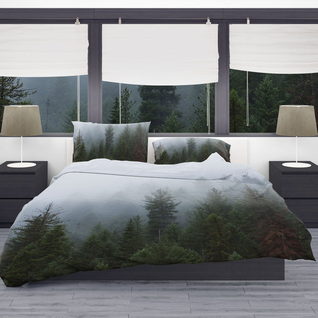 Moody Foggy Forest Duvet Cover Set