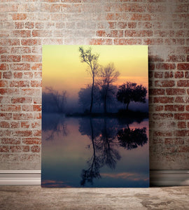 Foggy Lake Sunrise Louisiana Nature Wall Art Print -