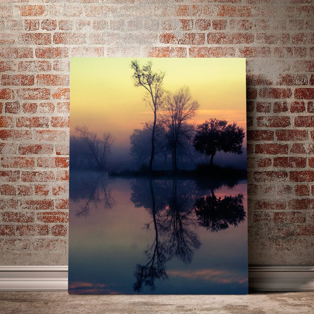 Foggy Lake Sunrise Louisiana Nature Wall Art Print -
