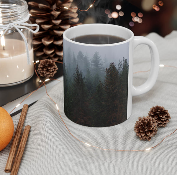 Monday Morning Foggy Forest Coffee Mug - Mugs