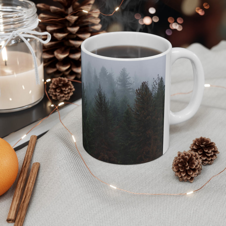 Monday Morning Foggy Forest Coffee Mug - Mugs
