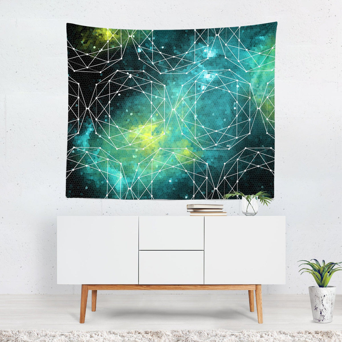 Geometric Space Wall Tapestry Lost in Nature