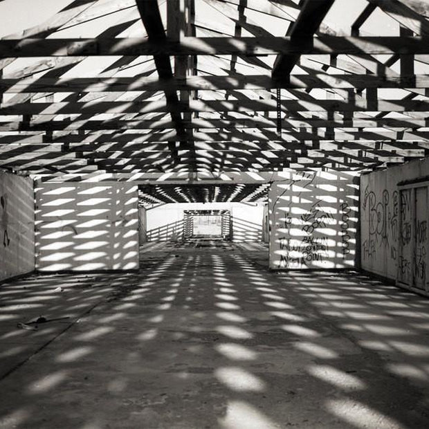 Geometric Warehouse Black and White Film Photography