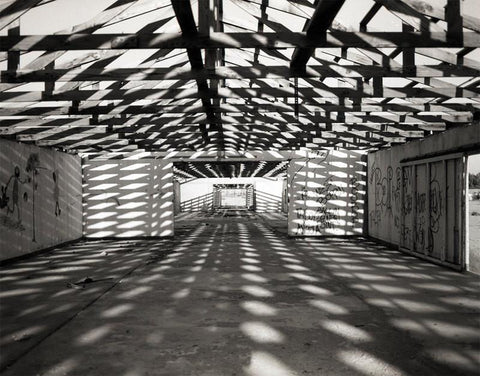 Geometric Warehouse Black and White Film Photography