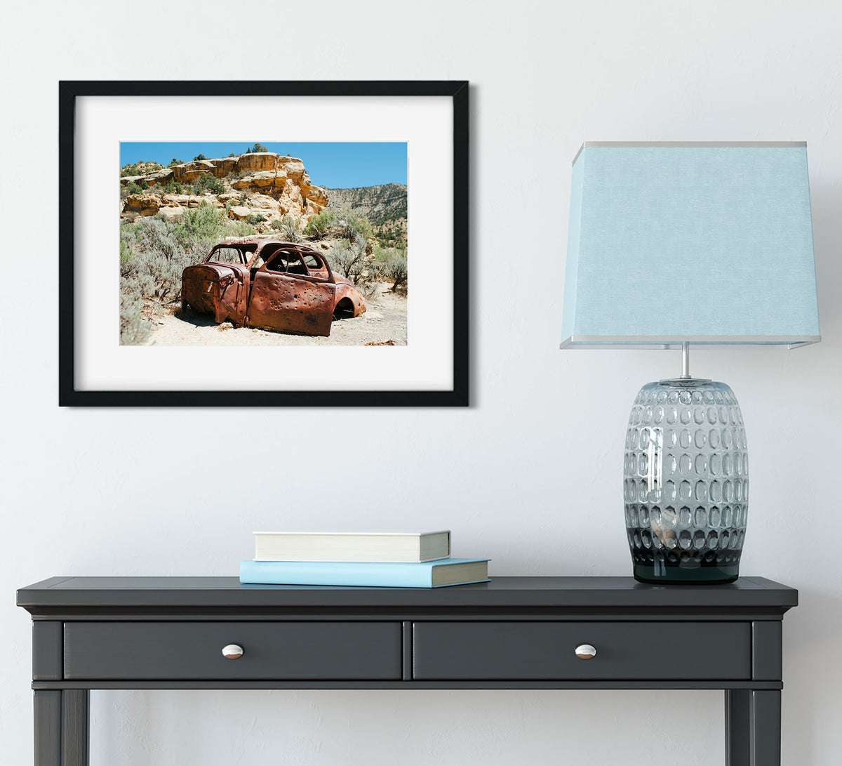 Bonne and Clyde Car Ghost Town Photo Print Utah Desert