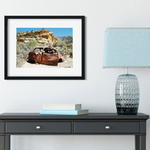 Bonne and Clyde Car Ghost Town Photo Print Utah Desert