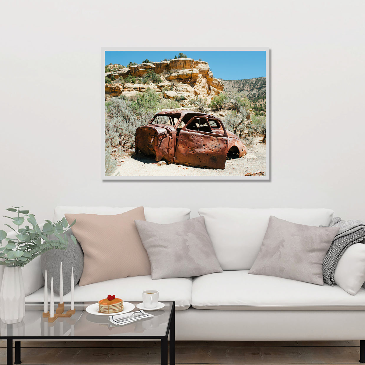 Bonne and Clyde Car Ghost Town Photo Print Utah Desert