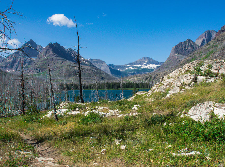 Pristine Glacial Red Eagle Lake - Glacier National Park