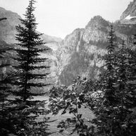 Scenic Mountain Lake Beauty Black and White Photo Print