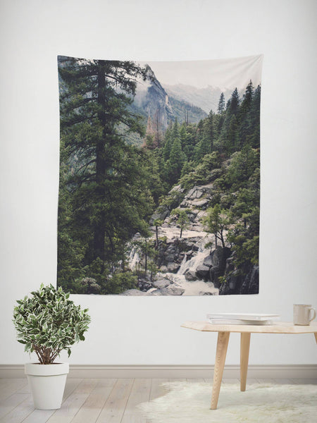 Great Foggy Wilderness Wall Tapestry Lost in Nature