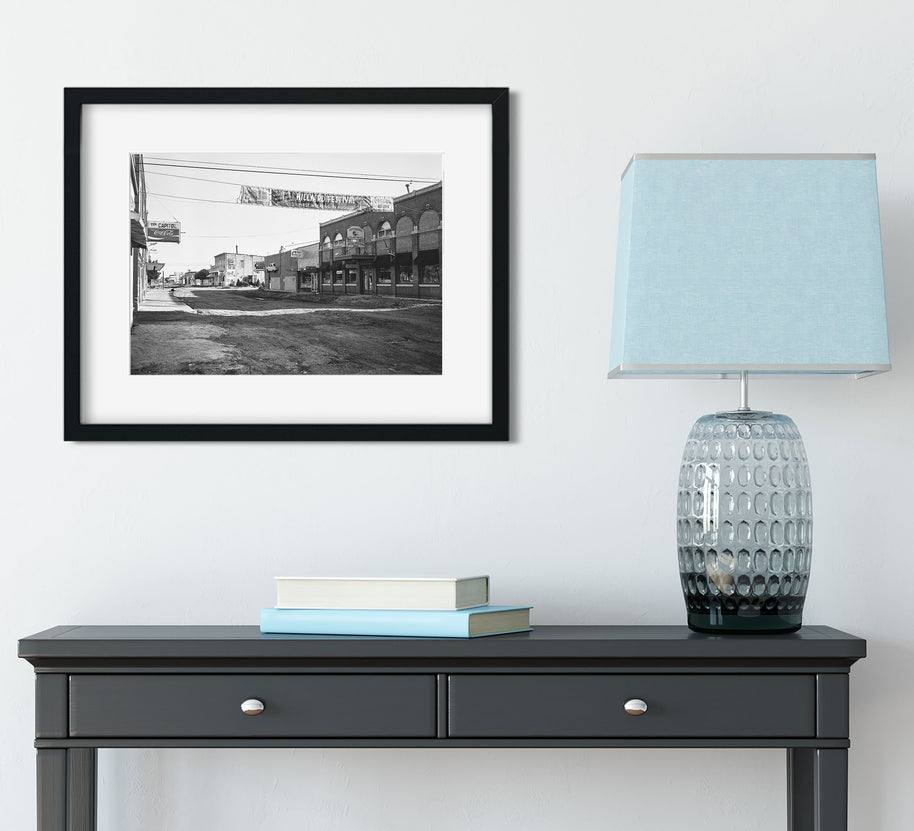 Downtown Hillyard Spokane WA Black and White Photo Print -