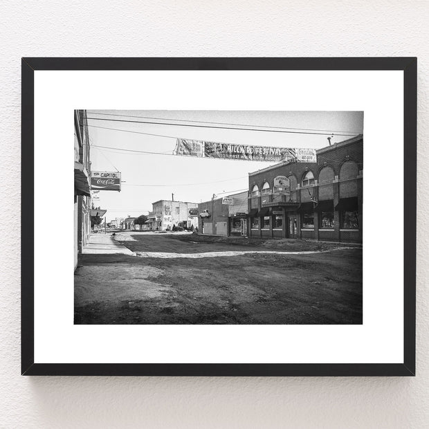 Downtown Hillyard Spokane WA Black and White Photo Print -