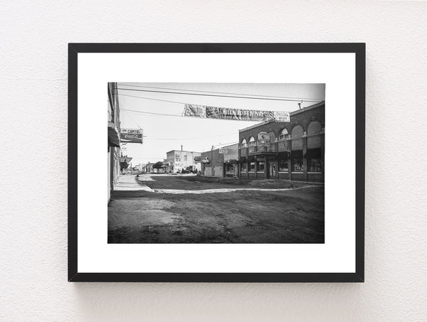 Downtown Hillyard Spokane WA Black and White Photo Print -