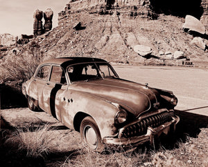 Hot Buick in the Sun Black and White Photo Print -