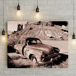 Hot Buick in the Sun Black and White Photo Print -