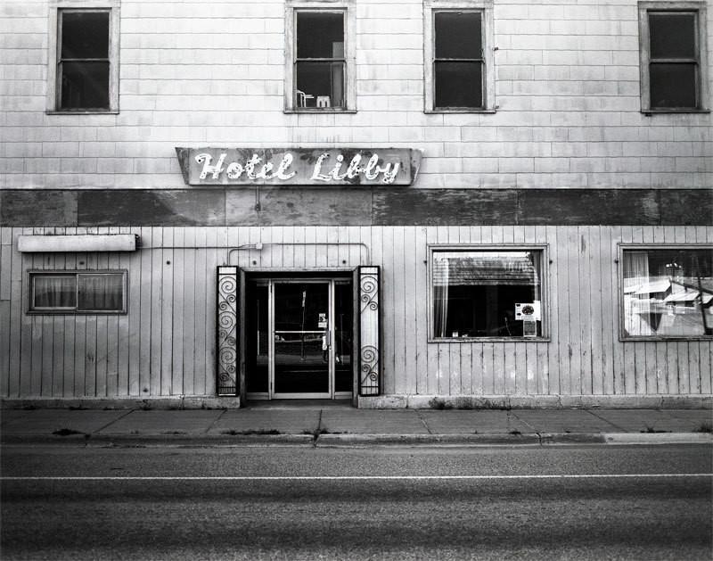 Hotel Libby Montana Black and White Photo Print -