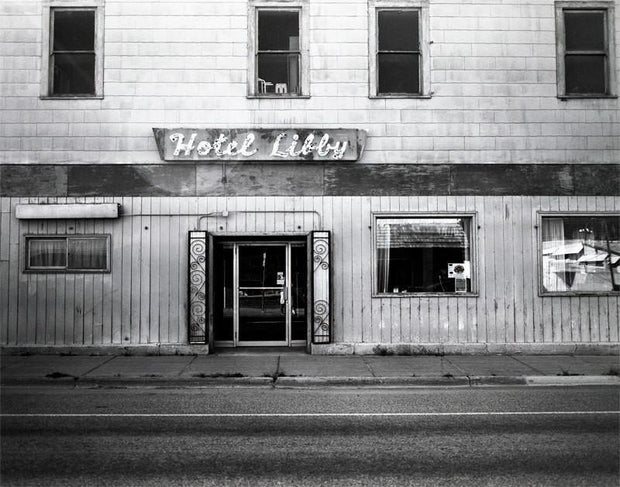 Hotel Libby Montana Black and White Photo Print -