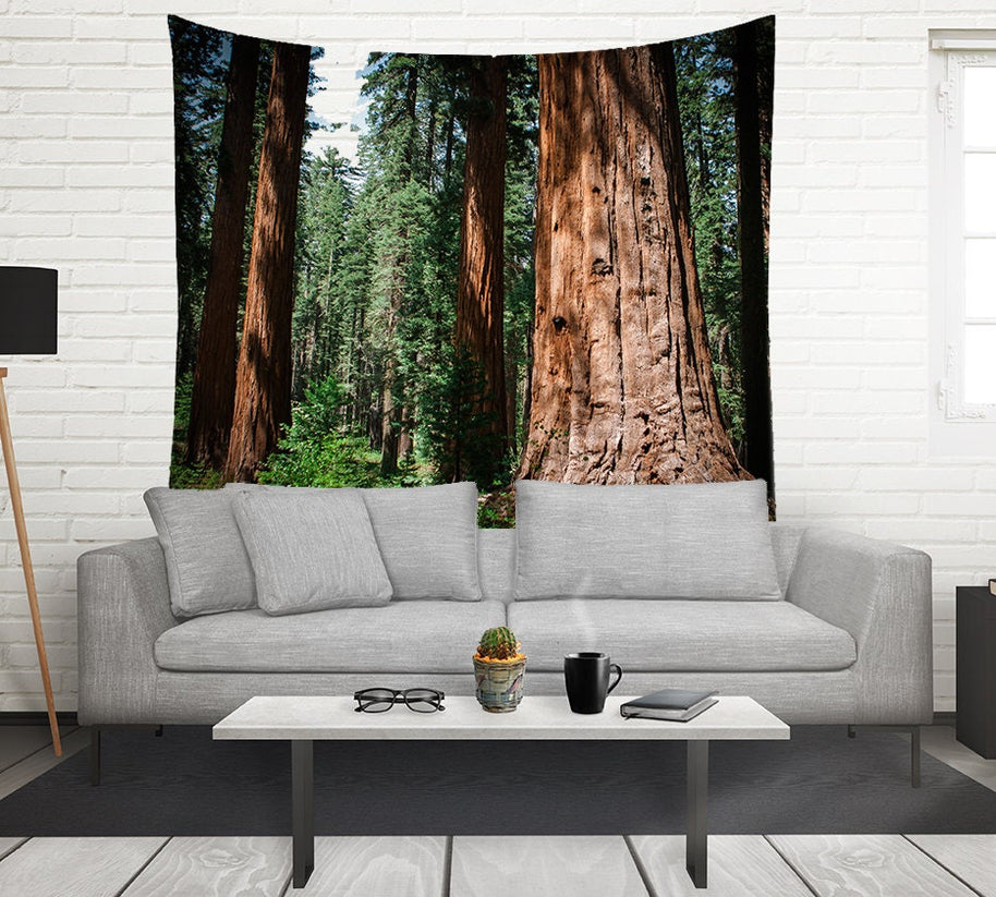 Giant Sequoia Trees Wall Tapestry - 80x68 - Decorative
