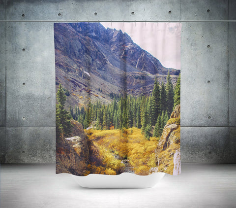 Autumn Mountain Shower Curtain 71x74 inch Colorado Decor