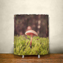 Tiny Mushroom Shower Curtain 71x74 inch Woodland Forest