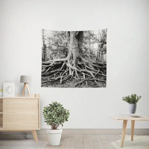 Black and White Tree of Life Tapestry - 36x26 - Decorative