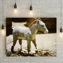 Rustic Toy Horse Photo Print Nursery Farm Animal Wall Art -