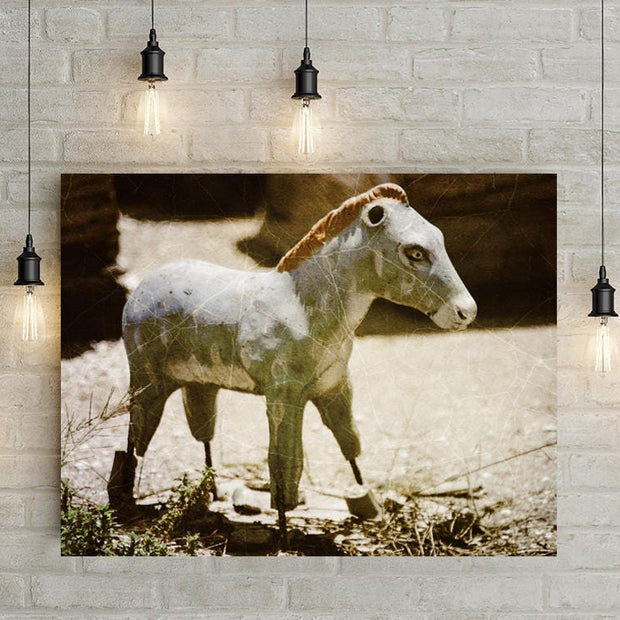 Rustic Toy Horse Photo Print Nursery Farm Animal Wall Art -