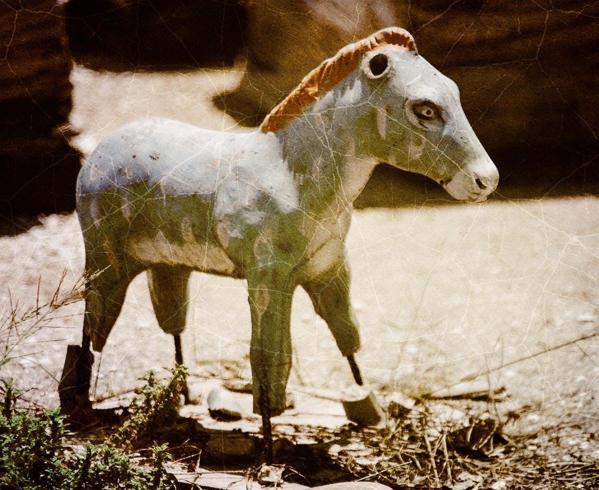 Rustic Toy Horse Photo Print Nursery Farm Animal Wall Art -