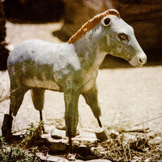 Rustic Toy Horse Photo Print Nursery Farm Animal Wall Art -